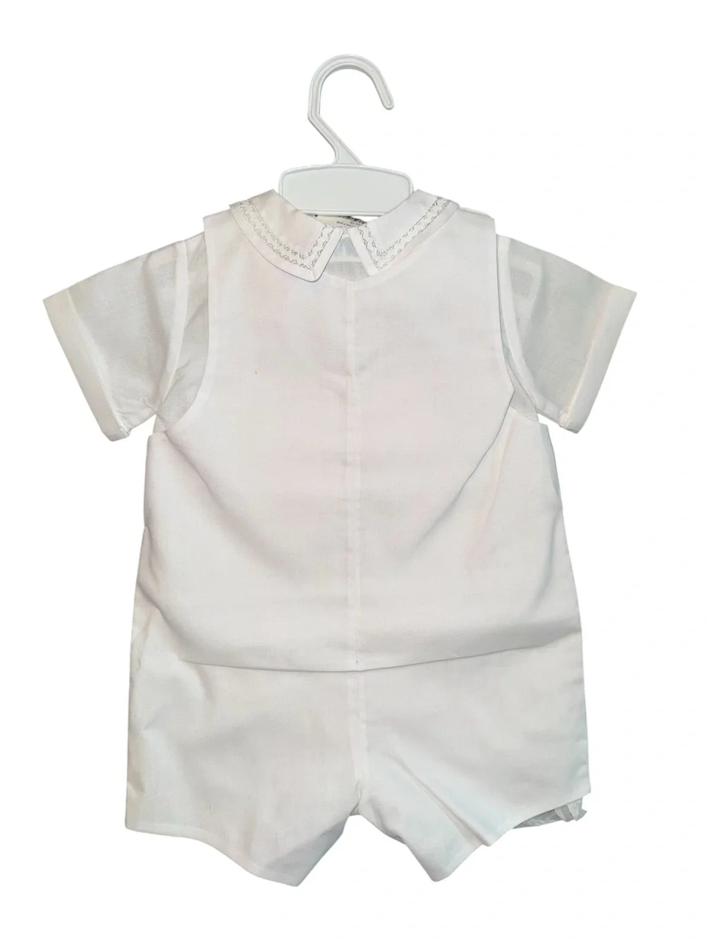 Feltman Bros White Embroidered Baby boy Romper; 3 months; NWT